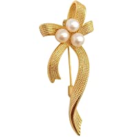 Los mejores  - ELAINZ HEART Regalo del día de la Madre- Broches de Perlas de Agua Dulce genuinos de diseño Exclusivo para Mujeres